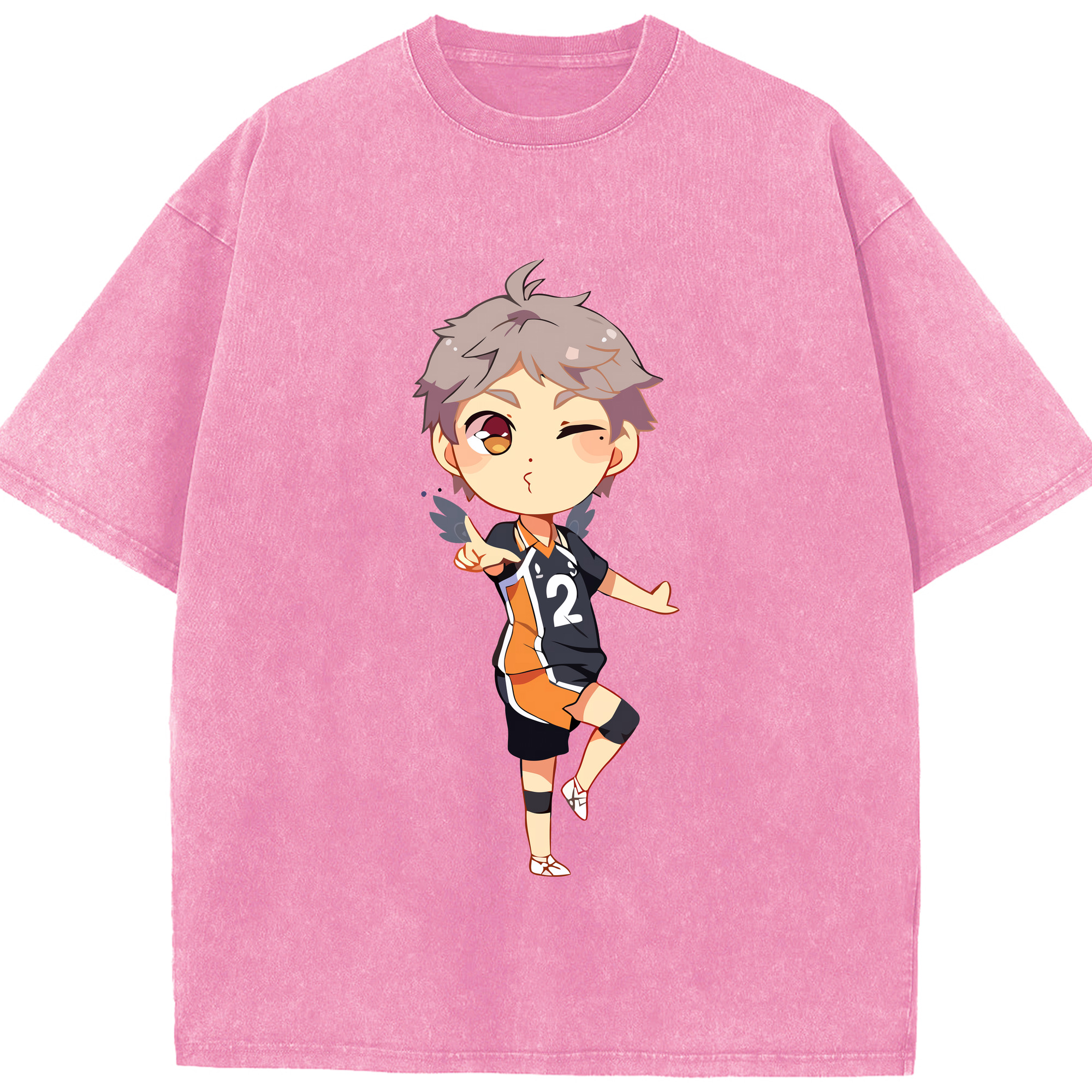 （画像用） ハイキュー!! Haikyu!! 綿100% ヴィンテージ風 半袖Tシャツ（フロントプリント）
